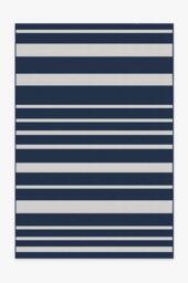 Sailmaker Stripe Blue Outdoor Rug - 185x275 - Machine Washable Area Rug - Kid & Pet Friendly - Indoor Rugs - Ruggable