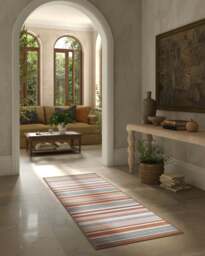 Tropez Stripe Red Multicolour Flatwoven Rug - 60x90 - Machine Washable Area Rug - Kid & Pet Friendly - Indoor Rugs - Ruggable - thumbnail 2