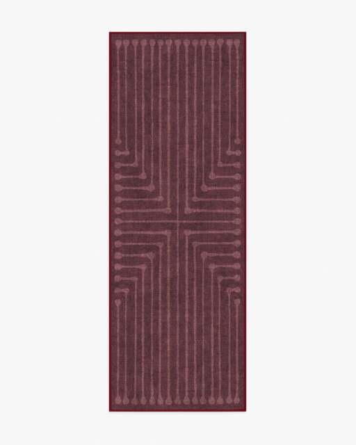 Inkdrop Burgundy Flatwoven Rug by Jonathan Adler - 75x215 - Machine Washable Area Rug - Kid & Pet Friendly - Indoor Rugs - Ruggable - image 1