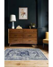 Kira Delft Blue Rug - 60x90 - Machine Washable Area Rug - Kid & Pet Friendly - Indoor Rugs - Ruggable - thumbnail 3