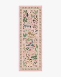 Jingle Jungle Soft Pink Rug by Iris Apfel - 75x215 - Machine Washable Area Rug - Kid & Pet Friendly - Indoor Rugs - Ruggable - thumbnail 1
