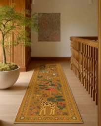 Jingle Jungle Ochre Flatwoven Rug by Iris Apfel Orange - 60x90 - Machine Washable Area Rug - Kid & Pet Friendly - Indoor Rugs - Ruggable - thumbnail 2
