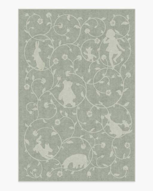 Once Upon a Gathering Soft Green Rug - 185x275 - Machine Washable Area Rug - Kid & Pet Friendly - Indoor Rugs - Ruggable - image 1