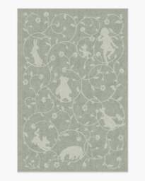 Once Upon a Gathering Soft Green Rug - 185x275 - Machine Washable Area Rug - Kid & Pet Friendly - Indoor Rugs - Ruggable - thumbnail 1