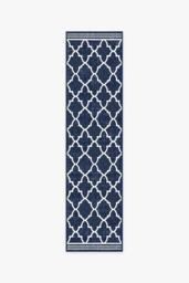 Varia Trellis Royal Blue Outdoor Rug - 75x305 - Machine Washable Area Rug - Kid & Pet Friendly - Indoor Rugs - Ruggable
