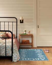 Easy as ABC Slate Blue Rug - 185x275 - Machine Washable Area Rug - Kid & Pet Friendly - Indoor Rugs - Ruggable - thumbnail 2