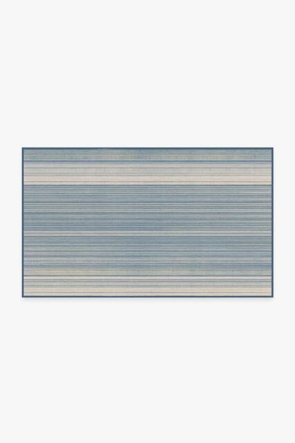 Coastal Linear Stripe Slate Flatwoven Rug Blue - 90x150 - Machine Washable Area Rug - Kid & Pet Friendly - Indoor Rugs - Ruggable - image 1