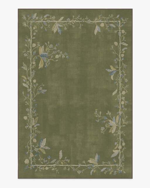 Daphne Olive Green Rug - 185x275 - Machine Washable Area Rug - Kid & Pet Friendly - Indoor Rugs - Ruggable - image 1