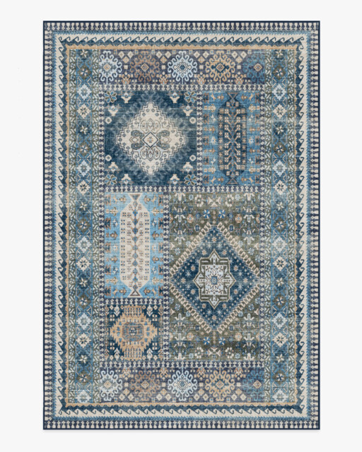 Rumi Blue Rug - 185x275 - Machine Washable Area Rug - Kid & Pet Friendly - Indoor Rugs - Ruggable - image 1