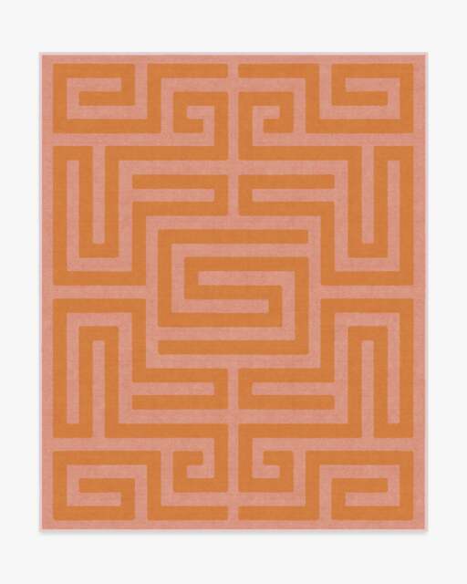 Maze Pink & Orange Flatwoven Rug - 245x305 - Machine Washable Area Rug - Kid & Pet Friendly - Indoor Rugs - Ruggable - image 1