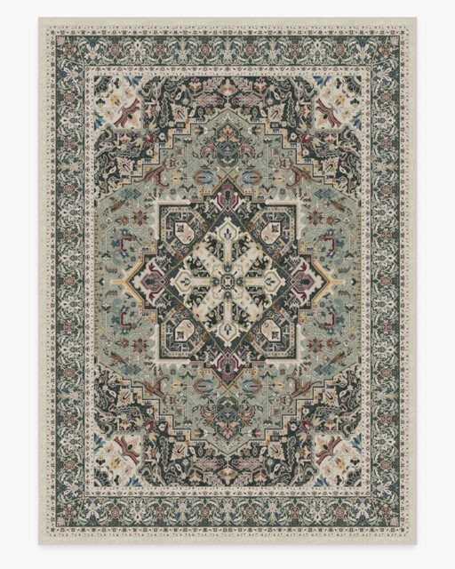 Hendesi Heriz Sage Flatwoven Rug - 305x425 - Machine Washable Area Rug - Kid & Pet Friendly - Indoor Rugs - Ruggable - image 1