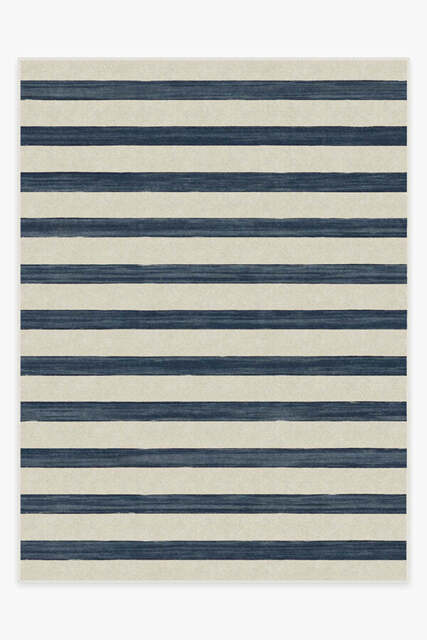Sumi Sailor Stripe Navy Flatwoven Rug - 275x365 - Machine Washable Area Rug - Kid & Pet Friendly - Indoor Rugs - Ruggable - image 1