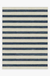 Sumi Sailor Stripe Navy Flatwoven Rug - 275x365 - Machine Washable Area Rug - Kid & Pet Friendly - Indoor Rugs - Ruggable - thumbnail 1