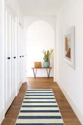 Sumi Sailor Stripe Navy Flatwoven Rug - 275x365 - Machine Washable Area Rug - Kid & Pet Friendly - Indoor Rugs - Ruggable - thumbnail 2