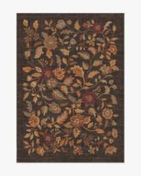 Anonna Dark Wood Rug Brown - 150x215 - Machine Washable Area Rug - Kid & Pet Friendly - Indoor Rugs - Ruggable - thumbnail 1