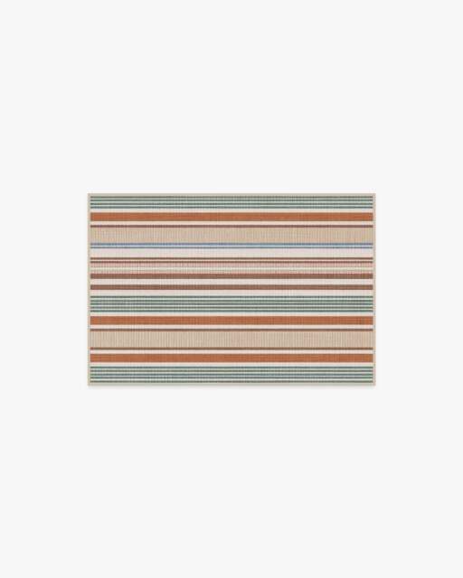 Tropez Stripe Red Multicolour Rug - 60x90 - Machine Washable Area Rug - Kid & Pet Friendly - Indoor Rugs - Ruggable - image 1