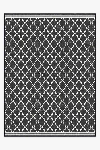 Varia Trellis Black Outdoor Rug - 275x365 - Machine Washable Area Rug - Kid & Pet Friendly - Outdoor Rugs - Ruggable - image 1
