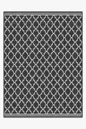 Varia Trellis Black Outdoor Rug - 275x365 - Machine Washable Area Rug - Kid & Pet Friendly - Outdoor Rugs - Ruggable - thumbnail 1