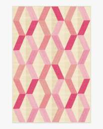 Kya Pink Rug - 185x275 - Machine Washable Area Rug - Kid & Pet Friendly - Indoor Rugs - Ruggable