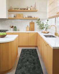 Kavi Mosaic Charcoal Rug - 75x215 - Machine Washable Area Rug - Kid & Pet Friendly - Indoor Rugs - Ruggable - thumbnail 2