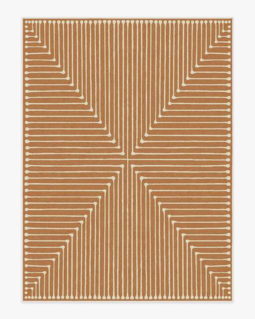 Inkdrop Copper Flatwoven Rug by Jonathan Adler Orange - 275x365 - Machine Washable Area Rug - Kid & Pet Friendly - Indoor Rugs - Ruggable - image 1