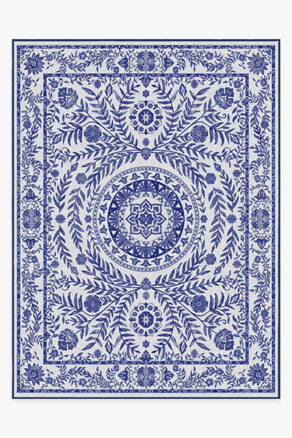 Fontaine Delft Blue Outdoor Rug - 275x365 - Machine Washable Area Rug - Kid & Pet Friendly - Indoor Rugs - Ruggable - image 1