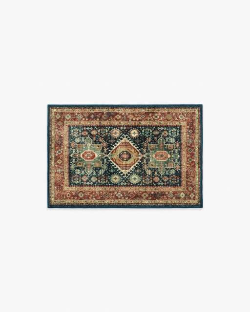 Avila Vintage Ink & Amber Rug - 60x90 - Machine Washable Area Rug - Kid & Pet Friendly - Indoor Rugs - Ruggable - image 1