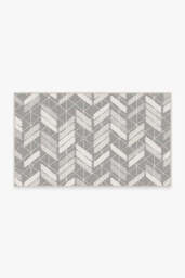 Outdoor Painted Chevron Grey Rug - 90x150 - Machine Washable Area Rug - Kid & Pet Friendly - Outdoor Rugs - Ruggable