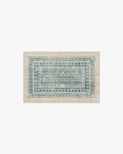 Cyrus Neutral and Blue Rug - 60x90 - Machine Washable Area Rug - Kid & Pet Friendly - Indoor Rugs - Ruggable - image 1