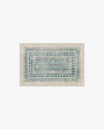 Cyrus Neutral and Blue Rug - 60x90 - Machine Washable Area Rug - Kid & Pet Friendly - Indoor Rugs - Ruggable - thumbnail 1