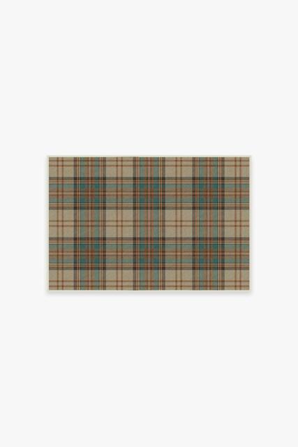 Dress Stewart Tartan Khaki Rug Brown - 60x90 - Machine Washable Area Rug - Kid & Pet Friendly - Indoor Rugs - Ruggable - image 1