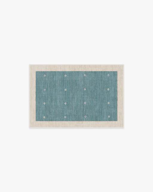 Luna Soft Teal Flatwoven Rug by goop - 60x90 - Machine Washable Area Rug - Kid & Pet Friendly - Indoor Rugs - Ruggable - image 1