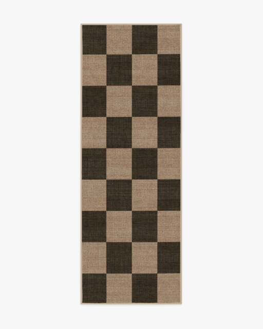 Checkerboard Soft Black Re-Jute Rug - 75x215 - Machine Washable Area Rug - Kid & Pet Friendly - Indoor Rugs - Ruggable - image 1