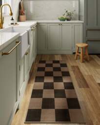 Checkerboard Soft Black Re-Jute Rug - 75x215 - Machine Washable Area Rug - Kid & Pet Friendly - Indoor Rugs - Ruggable - thumbnail 2