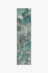 Aurora Teal Grey Rug - 120x185 - Machine Washable Area Rug - Kid & Pet Friendly - Indoor Rugs - Ruggable - thumbnail 2