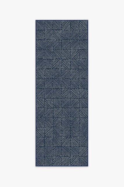 Parquet Navy Outdoor Rug - 75x215 - Machine Washable Area Rug - Kid & Pet Friendly - Outdoor Rugs - Ruggable - image 1
