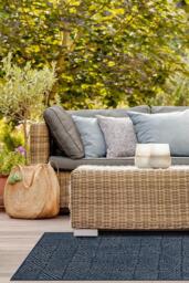 Parquet Navy Outdoor Rug - 75x215 - Machine Washable Area Rug - Kid & Pet Friendly - Outdoor Rugs - Ruggable - thumbnail 2