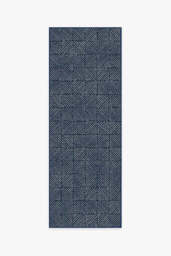 Parquet Navy Outdoor Rug - 75x215 - Machine Washable Area Rug - Kid & Pet Friendly - Outdoor Rugs - Ruggable - thumbnail 1