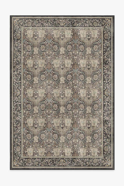 Honeysuckle & Tulip Dark Wood Flatwoven Rug by Morris & Co. Brown - 185x275 - Machine Washable Area Rug - Kid & Pet Friendly - Indoor Rugs - Ruggable - image 1