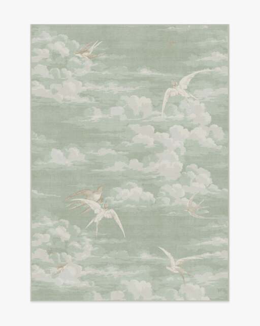 Silvi Clouds Seaspray Rug by Sanderson Green - 150x215 - Machine Washable Area Rug - Kid & Pet Friendly - Indoor Rugs - Ruggable - image 1