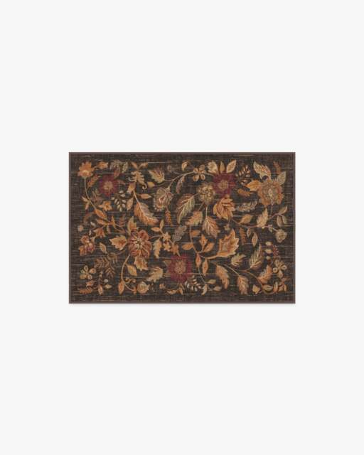 Anonna Dark Wood Flatwoven Rug Brown - 60x90 - Machine Washable Area Rug - Kid & Pet Friendly - Indoor Rugs - Ruggable - image 1