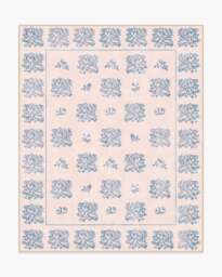 Iona Cream & Blue Rug - 245x305 - Machine Washable Area Rug - Kid & Pet Friendly - Indoor Rugs - Ruggable - thumbnail 1