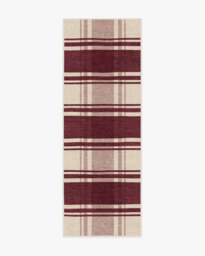 Easton Plaid Burgundy Rug - 75x215 - Machine Washable Area Rug - Kid & Pet Friendly - Indoor Rugs - Ruggable - thumbnail 1