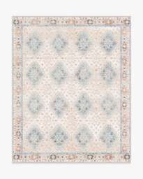 Zosia Cream & Light Blue Rug - 245x305 - Machine Washable Area Rug - Kid & Pet Friendly - Indoor Rugs - Ruggable