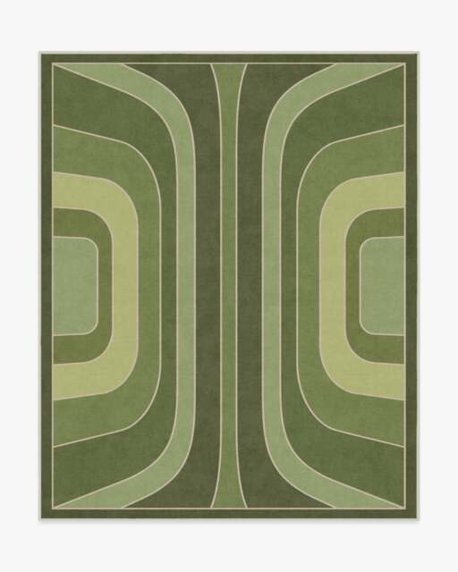 Paradox Green Flatwoven Rug by Jonathan Adler - 245x305 - Machine Washable Area Rug - Kid & Pet Friendly - Indoor Rugs - Ruggable - image 1