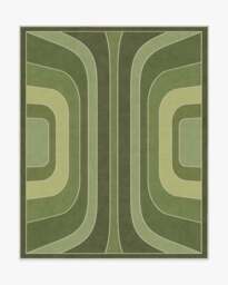 Paradox Green Flatwoven Rug by Jonathan Adler - 245x305 - Machine Washable Area Rug - Kid & Pet Friendly - Indoor Rugs - Ruggable - thumbnail 1