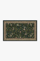 Bird & Pomegranate Teal Green Rug by Morris & Co. - 200x290 - Machine Washable Area Rug - Kid & Pet Friendly - Indoor Rugs - Ruggable - thumbnail 2