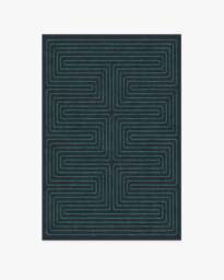 Labyrinth Navy & Teal Rug by Jonathan Adler - 120x185 - Machine Washable Area Rug - Kid & Pet Friendly - Indoor Rugs - Ruggable