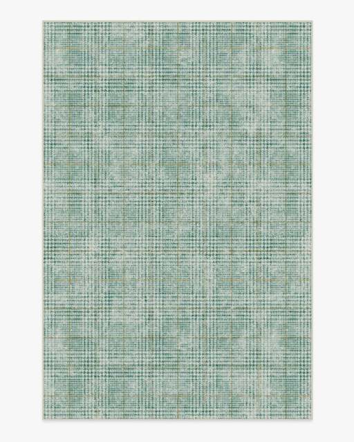 Glen Tartan Green & Gold Rug - 185x275 - Machine Washable Area Rug - Kid & Pet Friendly - Indoor Rugs - Ruggable - image 1