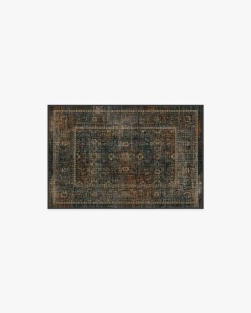 Ophelia Navy & Redwood Rug - 60x90 - Machine Washable Area Rug - Kid & Pet Friendly - Indoor Rugs - Ruggable - image 1